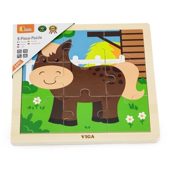 Деревянный пазл Viga Toys Кузнечик, 9 эл. (51439) - Pampik