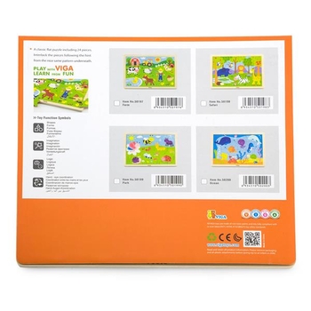 Дерев'яний пазл Viga Toys Звірята, 24 ел. (50198) - Pampik - 3