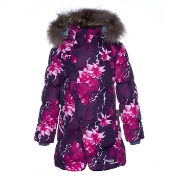 Куртка зимова Huppa Rosa 1, р.116, бордовий з принтом (17910130-91834-116) - Pampik