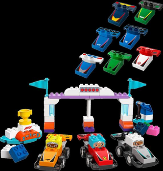 Конструктор LEGO DUPLO Town Автомобили для гонки и пилоты команд Формулы-1, 70 деталей (10445) - Pampik - 4