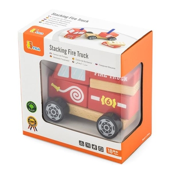 Деревянная пирамидка Viga Toys Пожарная машинка (50203FSC) - Pampik - 2