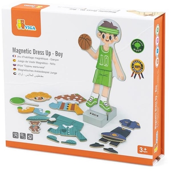 Магнитная игра Viga Toys Одень мальчика (44636) - Pampik
