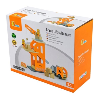 Деревянный набор Viga Toys Подъемный кран и самосвал (51616) - Pampik - 2