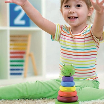 Дерев'яна пірамідка Viga Toys Жабка (50258) - Pampik - 4