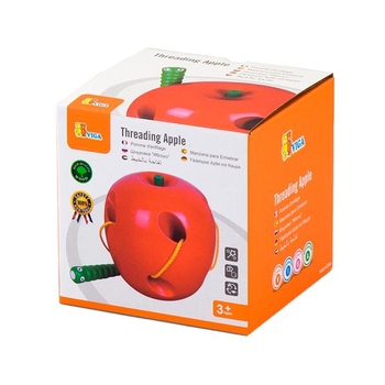 Дерев'яна шнурівка Viga Toys Яблучко (56276) - Pampik - 2