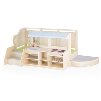 Дерев'яний ігровий комплекс University Кухня з подіумом (U0504) - Pampik