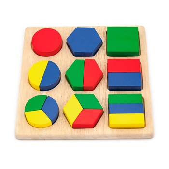Деревянный пазл-сортер Viga Toys Части фигур (58573) - Pampik