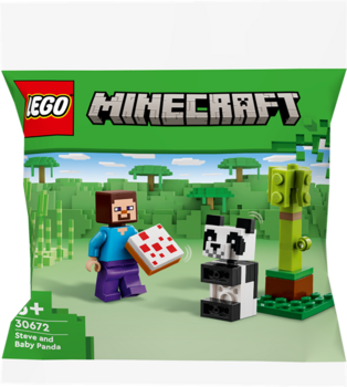 Конструктор LEGO Minecraft Стів і малюк-панда, 35 деталей (30672) - Pampik