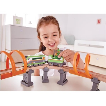 Железная дорога Hape с поездом 37 эл. с мировыми эффектами от солнечной батареи (E3762) - Pampik