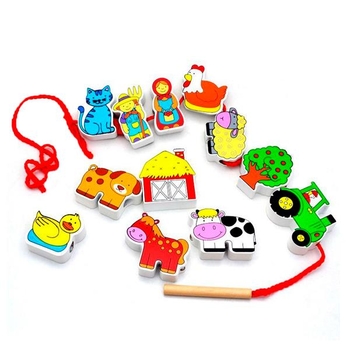 Деревянная шнуровка Viga Toys Ферма (59548) - Pampik