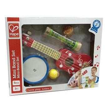 Набір музичних інструментів Hape Гавайська вечірка 5 в 1 (E0339) - Pampik