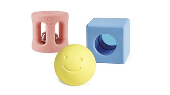 Набор погремушек Hape Геометрические фигуры 3 в 1 (E0454) - Pampik - 7