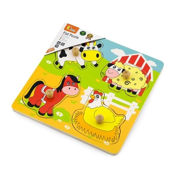 Деревянная рамка-вкладыш Viga Toys Жители фермы (59562) - Pampik