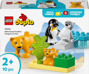 Конструктор LEGO DUPLO Сімейства диких тварин: пінгвіни та леви 10 деталей (10442) - Pampik - 2