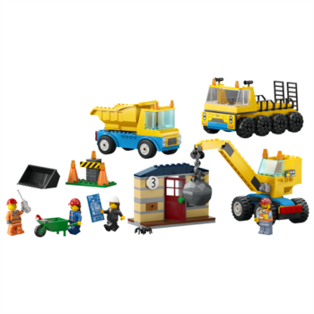 Конструктор LEGO City Construction Будівельні вантажівки та кулястий таран 235 деталей (60391) - Pampik - 8