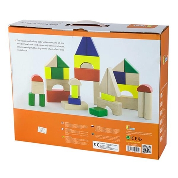 Детские ходунки-каталка Viga Toys Тележка с кубиками (50306B) - Pampik - 3