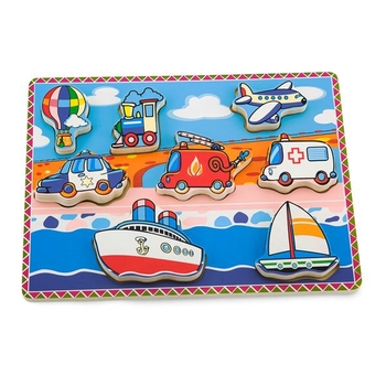 Деревянная рамка-вкладыш Viga Toys Транспорт (56436) - Pampik