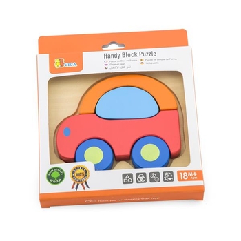 Деревянный минипазл Viga Toys Машинка (50172) - Pampik - 3