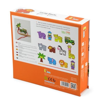 Деревянная шнуровка Viga Toys Зоопарк (59549) - Pampik - 4