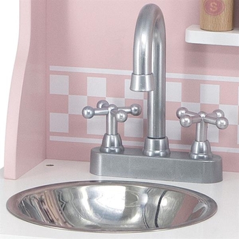 Детская кухня PolarB из дерева с розовой посудой (44046) - Pampik - 4