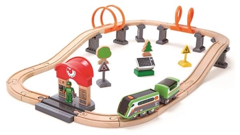 Железная дорога Hape с поездом 37 эл. с мировыми эффектами от солнечной батареи (E3762) - Pampik - 8