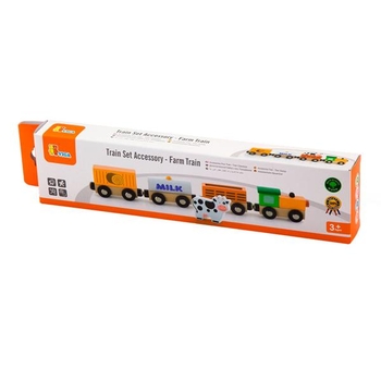 Набір для залізниці Viga Toys Поїзд-ферма (50821) - Pampik - 2