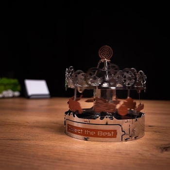 Колекційна модель-конструктор Metal Time Riding the Best Карусель механічна (MT042) - Pampik - 7