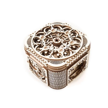 Дерев'яний механічний 3D конструктор Ugears Скринька з секретом (70031) - Pampik - 3