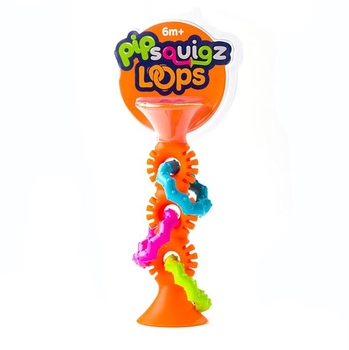 Прорізувач-брязкальце на присосках Fat Brain Toys pipSquigz Loops помаранчевий (FA165-1) - Pampik - 2