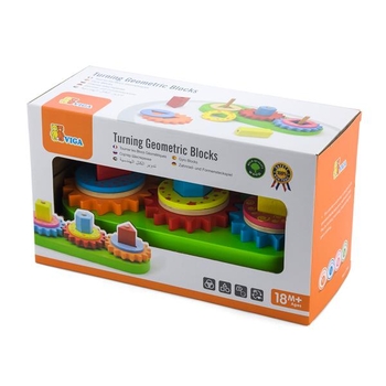 Дерев'яна пірамідка Viga Toys Шестерінки (59611) - Pampik - 2