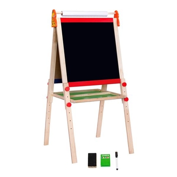 Деревянный мольберт Viga Toys двухсторонний магнитный с бумагой (50952) - Pampik