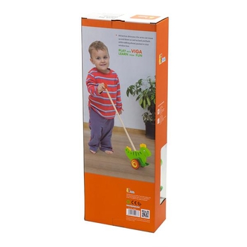 Деревянная каталка Viga Toys Динозаврик (50963) - Pampik - 3