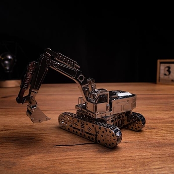 Колекційна модель-конструктор Metal Time Tireless Digger Екскаватор механічний, 100 деталей (MT043) - Pampik - 8