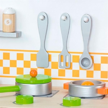 Детская кухня Viga Toys из дерева с посудой (50957FSC) - Pampik - 3