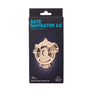 Дерев'яний механічний 3D конструктор Ugears Навігатор дат 2.0, 24 деталі (70218) - Pampik - 3