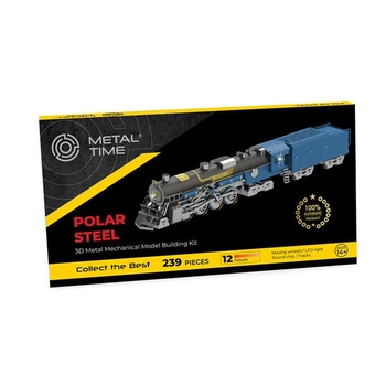 Коллекционная модель-конструктор Metal Time Polar Steel color Поезд цветной механический (MT052) - Pampik - 4