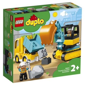 Конструктор LEGO DUPLO Вантажівка та гусеничний екскаватор 20 деталей (10931) - Pampik