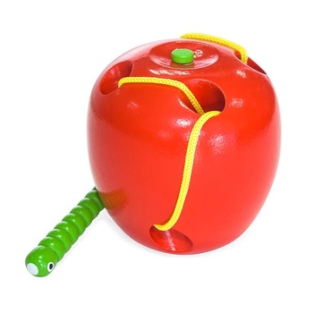 Дерев'яна шнурівка Viga Toys Яблучко (56276) - Pampik - 3
