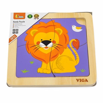 Деревянный мини-пазл Viga Toys Лев, 4 элемента (51316) - Pampik