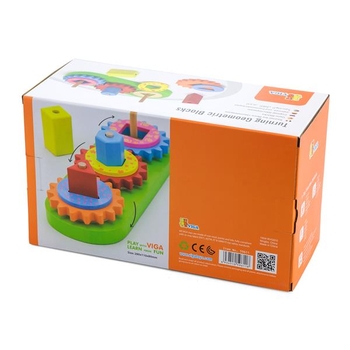 Дерев'яна пірамідка Viga Toys Шестерінки (59611) - Pampik - 4
