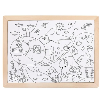 Пазл Hape Океан з розмальовкою, 48 елементів (E1643) - Pampik - 2