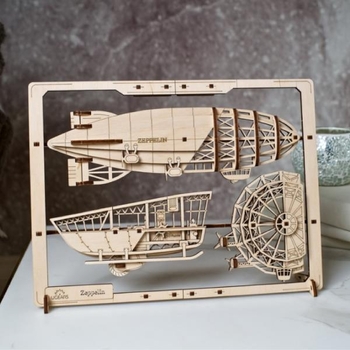 Деревянный механический 2.5D конструктор Ugears Цеппелин, 49 деталей (70208) - Pampik - 8