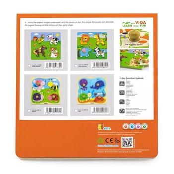 Деревянная рамка-вкладыш Viga Toys Зверята в Африке (50840) - Pampik - 2