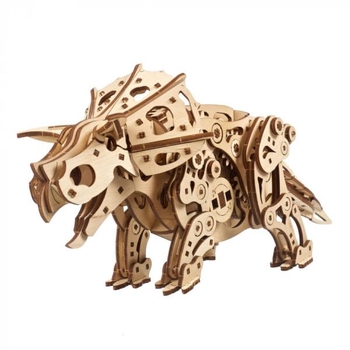Деревянный механический 3D конструктор Ugears Трицератопс (70211) - Pampik