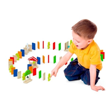 Динамический конструктор Viga Toys Деревянное домино, 116 элементов (51620) - Pampik - 3