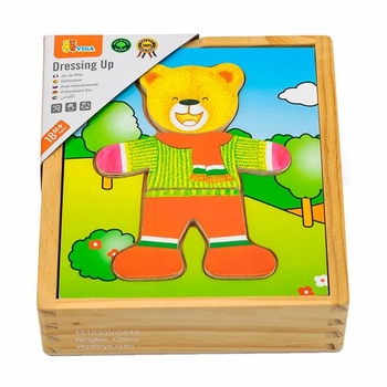 Деревянный игровой набор Viga Toys Гардероб мишки (56401) - Pampik