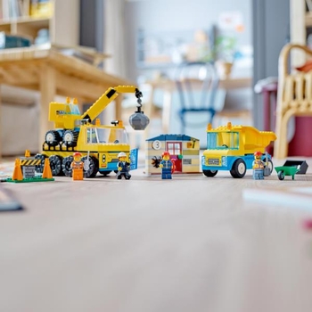 Конструктор LEGO City Construction Будівельні вантажівки та кулястий таран 235 деталей (60391) - Pampik - 7