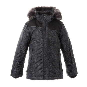 Куртка зимова Huppa Nortony 1, р.116, темно-сірий з принтом/чорний (17440130-12718-116) - Pampik