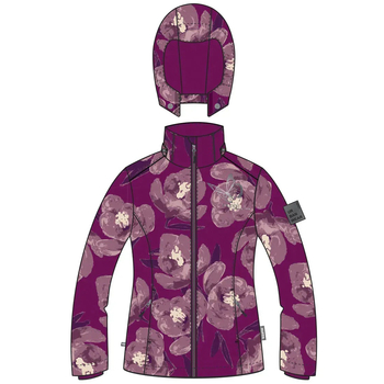 Куртка зимняя Huppa Mariann, р.S, бордовый с принтом (18418030-11534-00S) - Pampik