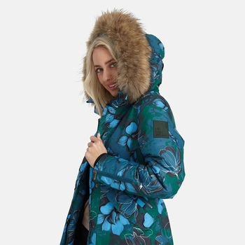Пальто зимове Huppa Vivian 1, р.S, бірюзово-зелений з принтом (12498120-34477-00S) - Pampik - 6